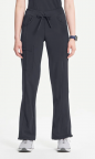Women's Pewter Rib Knit Drawstring Waist Scrub Pant